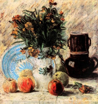  café - Jarrón con Flores Cafetera y Fruta Vincent van Gogh